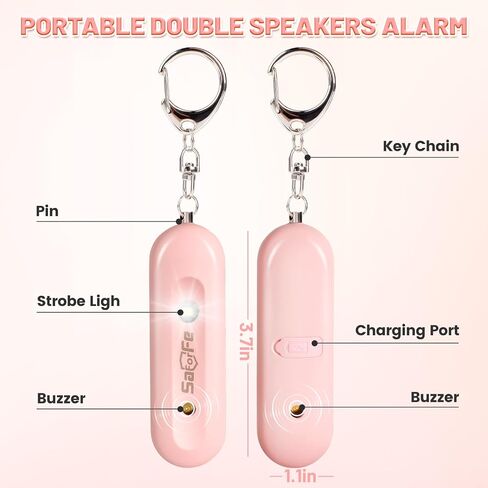 Personal Safety Alarm - Waterproof Rechargeable Security Alarm - 140dB Extra Loud Siren & Strobe Light - Self Defense Keychain - Gift for Women, Teenagers, College Girls, Seniors(Wisteria) in Saudi Arabia