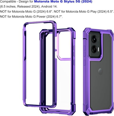 Ailiber for Motorola Moto G Stylus 5G 2024 Case, Clear Transparent [Anti Yellowing], with [Screen Protector], Dual Layer Shockproof Bumper Cell Phone Cover for Moto G Stylus 2024 5G-Gold in Kuwait