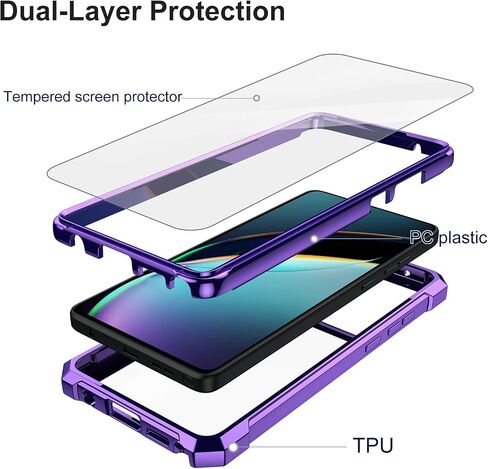 Ailiber for Motorola Moto G Stylus 5G 2024 Case, Clear Transparent [Anti Yellowing], with [Screen Protector], Dual Layer Shockproof Bumper Cell Phone Cover for Moto G Stylus 2024 5G-Gold in Kuwait