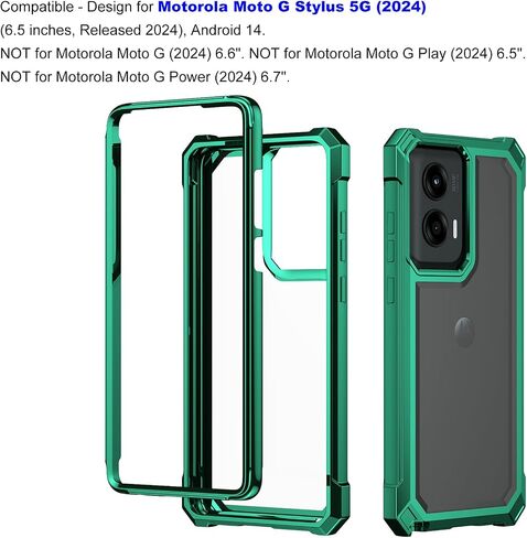 حافظة Ailiber لهاتف Motorola Moto G Stylus 5G 2024، شفافة [مضادة للاصفرار]، مع [واقي شاشة]، غطاء هاتف خلوي مزدوج الطبقات مقاوم للصدمات لهاتف Moto G Stylus 2024 5G-ذهبي in Kuwait