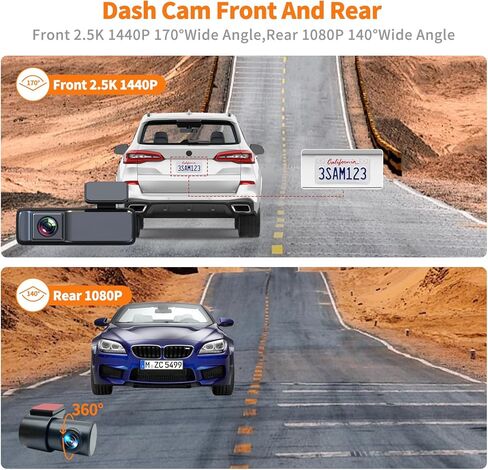 كاميرا قياس السيارة الأمامية والخلفية، كاميرا قياس 4K/2.5K للسيارات مع بطاقة SD سعة 64 جيجابايت، كاميرا داش كام واي فاي، زاوية واسعة 170 درجة، كاميرات قياس رؤية ليلية، كاميرا مزدوجة لوضع انتظار السيارات على مدار 24 ساعة، مستشعر G، تسجيل حلقي، دعم 256 جيجا in Kuwait