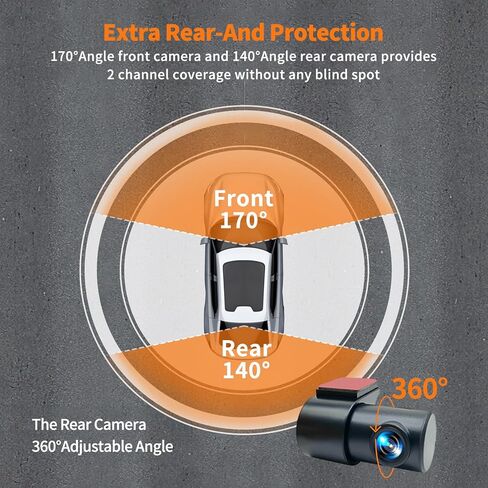 كاميرا قياس السيارة الأمامية والخلفية، كاميرا قياس 4K/2.5K للسيارات مع بطاقة SD سعة 64 جيجابايت، كاميرا داش كام واي فاي، زاوية واسعة 170 درجة، كاميرات قياس رؤية ليلية، كاميرا مزدوجة لوضع انتظار السيارات على مدار 24 ساعة، مستشعر G، تسجيل حلقي، دعم 256 جيجا in Kuwait