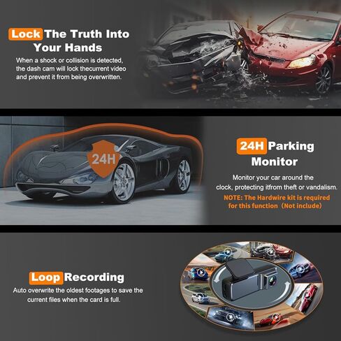 كاميرا قياس السيارة الأمامية والخلفية، كاميرا قياس 4K/2.5K للسيارات مع بطاقة SD سعة 64 جيجابايت، كاميرا داش كام واي فاي، زاوية واسعة 170 درجة، كاميرات قياس رؤية ليلية، كاميرا مزدوجة لوضع انتظار السيارات على مدار 24 ساعة، مستشعر G، تسجيل حلقي، دعم 256 جيجا in Kuwait