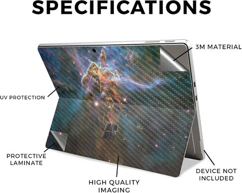 Carbon Fiber Tablet Skin Compatible with Microsoft Surface Pro 11 (2024) - Sunset Forest - Premium 3M Vinyl Protective Wrap Decal Cover - Easy to Apply | Crafted in The USA by MightySkins in Saudi Arabia