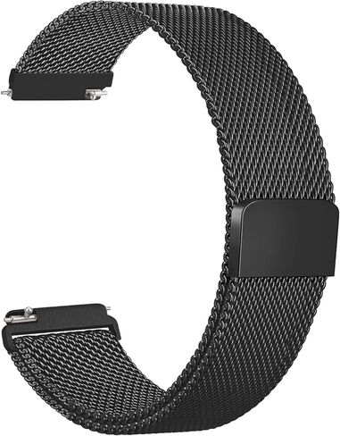 سوار ساعة شبكي معدني 18 ملم متوافق مع Garmin Venu 2s/ Venu 3S/Vivoactive 4s/Vivomove 3S/forernnner 255s، حزام بديل سريع الفك لـ Garmin Forerunner 255S/ 265S للنساء والرجال in Kuwait