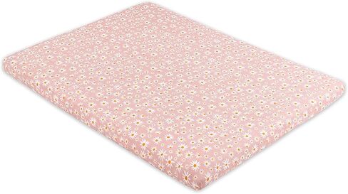 Babyletto 100% Organic Cotton All-Stages Midi Crib Sheet, GOTS-Certified, Fitted 360°, Ultra-Soft and Breathable Muslin - Dewdrop Blue in Kuwait