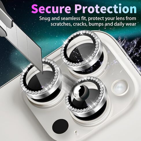 واقي عدسة الكاميرا لهاتف iPhone 14 Pro/iPhone 14 Pro Max، غطاء عدسة حلقية من سبائك الألومنيوم من الزجاج المقسى الفردي مع صينية تثبيت مناسبة لهاتف iPhone 14 Pro/14 Pro Max ذهبي in Kuwait