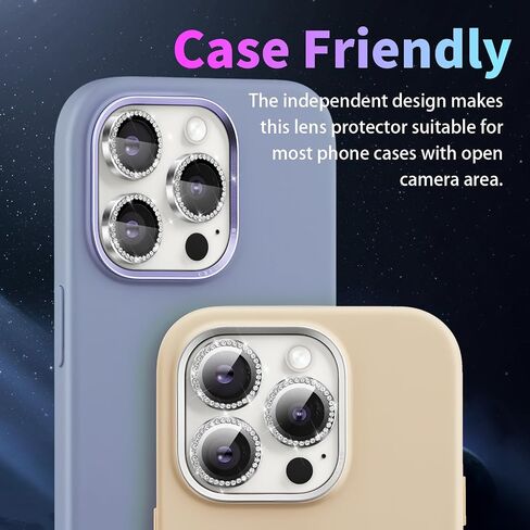 واقي عدسة الكاميرا لهاتف iPhone 14 Pro/iPhone 14 Pro Max، غطاء عدسة حلقية من سبائك الألومنيوم من الزجاج المقسى الفردي مع صينية تثبيت مناسبة لهاتف iPhone 14 Pro/14 Pro Max ذهبي in Kuwait
