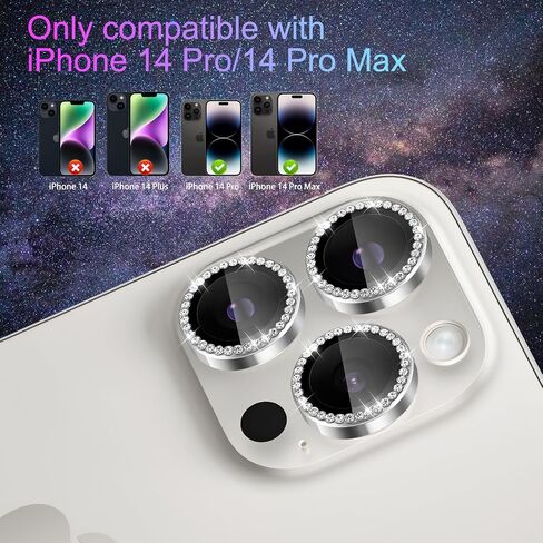 واقي عدسة الكاميرا لهاتف iPhone 14 Pro/iPhone 14 Pro Max، غطاء عدسة حلقية من سبائك الألومنيوم من الزجاج المقسى الفردي مع صينية تثبيت مناسبة لهاتف iPhone 14 Pro/14 Pro Max ذهبي in Kuwait