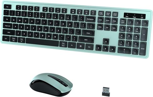 Wireless Keyboard and Mouse Combo, 2.4GHz Wireless Keyboard Mouse with USB Receiver, Water-Dropping Keycaps, 104 Keys Full Size with Number Pad for PC Laptop Computer Desktop(Black Purple) in Saudi Arabia