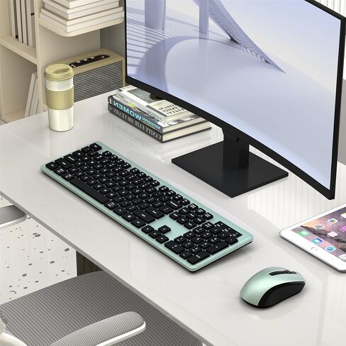 Wireless Keyboard and Mouse Combo, 2.4GHz Wireless Keyboard Mouse with USB Receiver, Water-Dropping Keycaps, 104 Keys Full Size with Number Pad for PC Laptop Computer Desktop(Black Purple) in Saudi Arabia