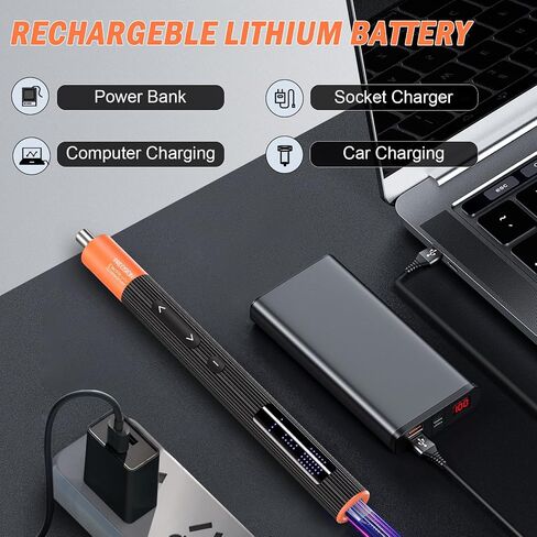 Mini Electric Precision Screwdriver Set – 50 in 1 Cordless Screw Driver Tool Kit with LED Screen & 40 Magnetic Bits for Phone Camera Laptop Watch Repairment, 3.7V 3 Torque Settings (Grey+ Orange） in Saudi Arabia