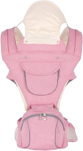 Baby Carrier 3-in-1 Ergonomic Infant Carrier Soft Baby Holder 3 to 36 Months,4 Season/All Seasons,Newborn to Toddler with Hood All Position Baby Hipseat (Pink) in Saudi Arabia
