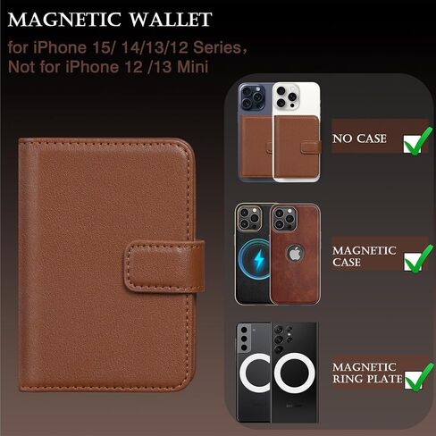 محفظة LOHASIC قابلة للفصل متوافقة مع MagSafe، RFID Blocking 4+ حامل بطاقات من جلد البولي يوريثان محفظة مغناطيسية خفيفة الوزن لهاتف iPhone 16/15/14/13/12/ Pro Max Series، أسود in Kuwait