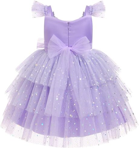 IMEKIS Toddler Girls Sequin Party Dress Butterfly Flower Pageant Shiny Ruffle Tutu Dresses Cake Smash Photo Shoot 1-6T in Saudi Arabia