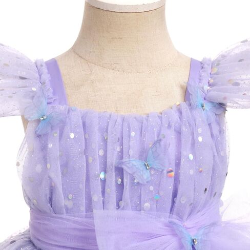 IMEKIS Toddler Girls Sequin Party Dress Butterfly Flower Pageant Shiny Ruffle Tutu Dresses Cake Smash Photo Shoot 1-6T in Saudi Arabia