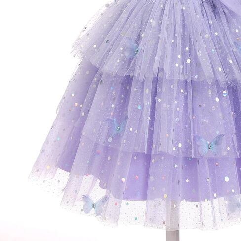 IMEKIS Toddler Girls Sequin Party Dress Butterfly Flower Pageant Shiny Ruffle Tutu Dresses Cake Smash Photo Shoot 1-6T in Saudi Arabia