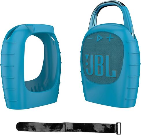 Silicone Cover Case for JBL Clip 5 Portable Mini Bluetooth Speaker,for JBL Clip 5 Travel Carrying Skin Sleeve Sheell Bag Accessories w/Tie Tape(White) in Kuwait