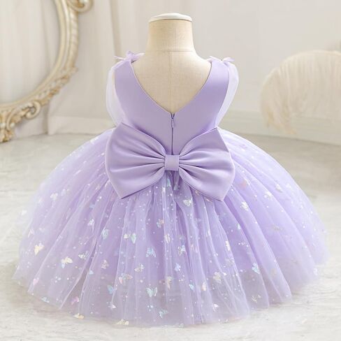 IDOPIP Toddler Baby Girls Shiny Butterfly Tutu Dress Princess Birthday Party Pageant Flower Girl Wedding V-Backless Dresses in Saudi Arabia