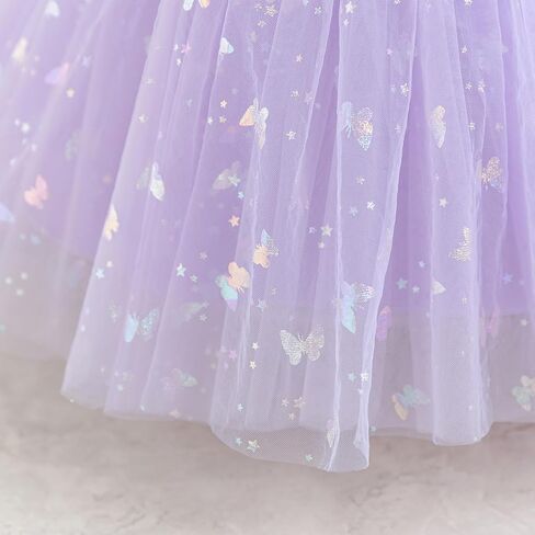IDOPIP Toddler Baby Girls Shiny Butterfly Tutu Dress Princess Birthday Party Pageant Flower Girl Wedding V-Backless Dresses in Saudi Arabia