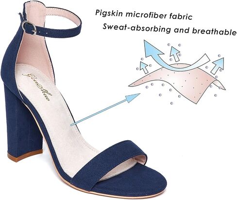 GENSHUO Women's 4-inch Chunky High Heel Sandals with Ankle Strap,Party Wedding Bridal Shoes in Saudi Arabia