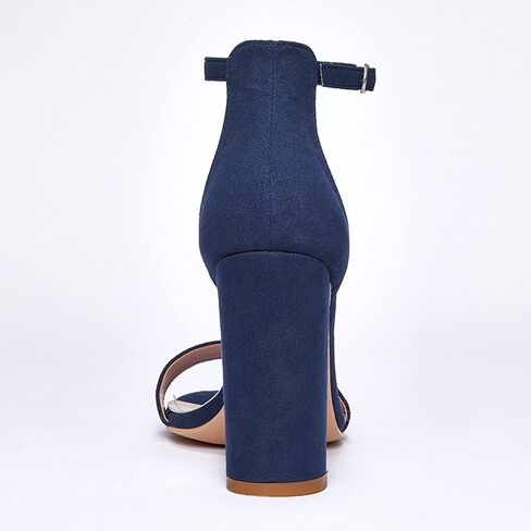 GENSHUO Women's 4-inch Chunky High Heel Sandals with Ankle Strap,Party Wedding Bridal Shoes in Saudi Arabia