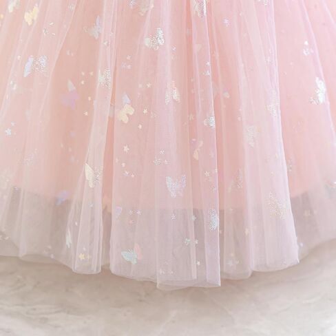 IDOPIP Toddler Baby Girls Shiny Butterfly Tutu Dress Princess Birthday Party Pageant Flower Girl Wedding V-Backless Dresses in Saudi Arabia