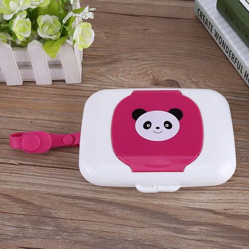 Baby Wipes Dispenser,Outdoor Travel Portable Baby Stroller Wet Wipes Box On- The- Wet Tissue Case Baby Wipe Holder Refillable Wipes Container (blue panda) in Saudi Arabia