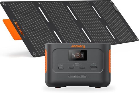 Jackery Explorer 100 Plus Power Station, 99Wh LiFePO4 Battery Power Bank, 3-Port 128W Portable Charger, PD 3.0 Fast Charge, Compatible with MacBook Pro/Air, iPhone 15/14 Series (Solar Panel Optional) in Saudi Arabia