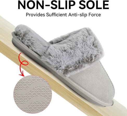 Fuzzy House Slippers for Women Memory Foam,Fluffy Non-Slip House Shoes for Women Indoor,Warm Cozy Comfy Ladies Bedroom Slippers for Men in Saudi Arabia