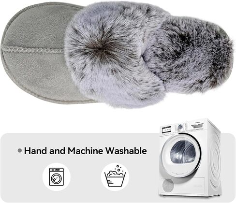 Fuzzy House Slippers for Women Memory Foam,Fluffy Non-Slip House Shoes for Women Indoor,Warm Cozy Comfy Ladies Bedroom Slippers for Men in Saudi Arabia