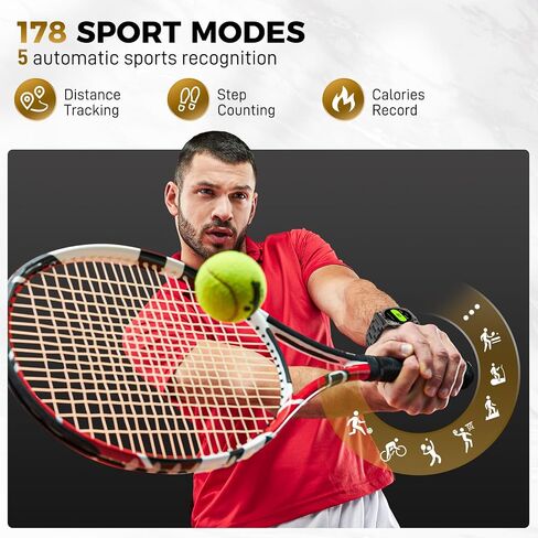 KE6 Smart Watch for Men with Call 1.43'' AMOLED Fitness Watch 178+ Sports Modes with Blood Oxygen Heart Rate 24H Sleep Monitor Weather Pedometer IP68 Waterproof Smartwatch for iPhone Samsung Phones in Saudi Arabia