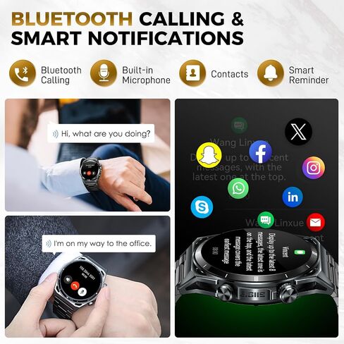 KE6 Smart Watch for Men with Call 1.43'' AMOLED Fitness Watch 178+ Sports Modes with Blood Oxygen Heart Rate 24H Sleep Monitor Weather Pedometer IP68 Waterproof Smartwatch for iPhone Samsung Phones in Saudi Arabia
