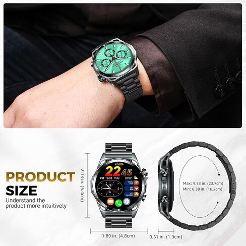 KE6 Smart Watch for Men with Call 1.43'' AMOLED Fitness Watch 178+ Sports Modes with Blood Oxygen Heart Rate 24H Sleep Monitor Weather Pedometer IP68 Waterproof Smartwatch for iPhone Samsung Phones in Saudi Arabia