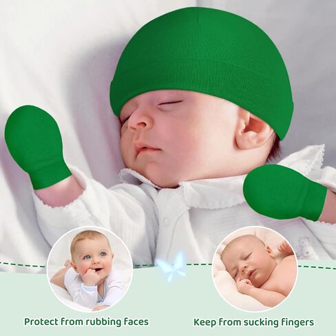 Century Star Cotton Newborn Baby Beanie Hats and Mittens Set Infant Hats for Baby Boy Girl Hats 0-6 Months for Halloween in Saudi Arabia