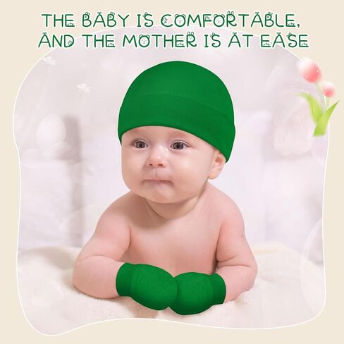 Century Star Cotton Newborn Baby Beanie Hats and Mittens Set Infant Hats for Baby Boy Girl Hats 0-6 Months for Halloween in Saudi Arabia