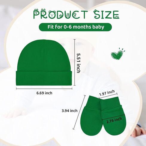 Century Star Cotton Newborn Baby Beanie Hats and Mittens Set Infant Hats for Baby Boy Girl Hats 0-6 Months for Halloween in Saudi Arabia