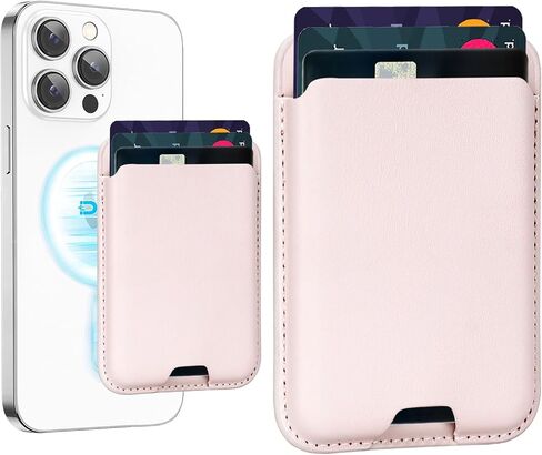 uCOLOR Upgraded Magnetic Cell Phone Wallet Card Holder-Compatible with MagSafe for iPhone 16/15/14/13/12 Series, Leather Magnetic Phone Wallet for Back of Phone (Tortoise Shell) in Kuwait