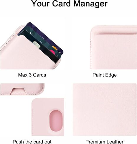 uCOLOR Upgraded Magnetic Cell Phone Wallet Card Holder-Compatible with MagSafe for iPhone 16/15/14/13/12 Series, Leather Magnetic Phone Wallet for Back of Phone (Tortoise Shell) in Kuwait
