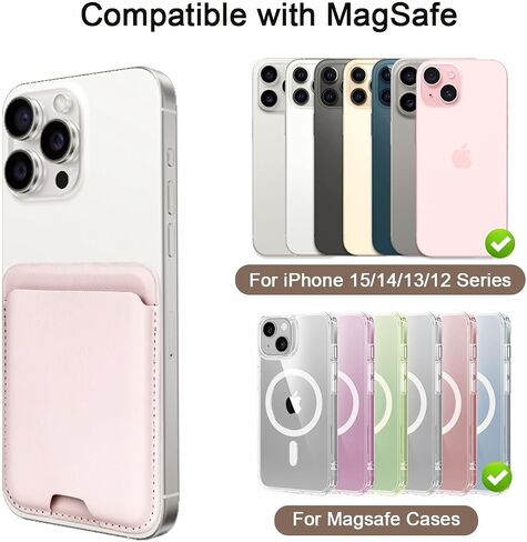 uCOLOR Upgraded Magnetic Cell Phone Wallet Card Holder-Compatible with MagSafe for iPhone 16/15/14/13/12 Series, Leather Magnetic Phone Wallet for Back of Phone (Tortoise Shell) in Kuwait