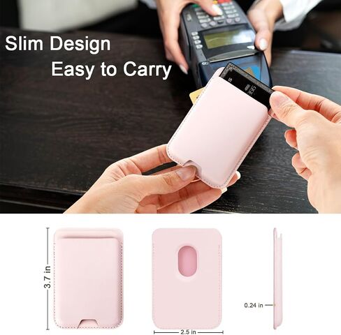 uCOLOR Upgraded Magnetic Cell Phone Wallet Card Holder-Compatible with MagSafe for iPhone 16/15/14/13/12 Series, Leather Magnetic Phone Wallet for Back of Phone (Tortoise Shell) in Kuwait