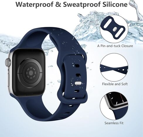 6 Pack Sport Band Compatible with Apple Watch Band 44mm 45mm 40mm 42mm 38mm 41mm 49mm Men Women, Soft Silicone Waterproof Replacement Strap for iWatch Bands Series 9 8 7 6 5 4 3 2 1 SE Ultra in Saudi Arabia