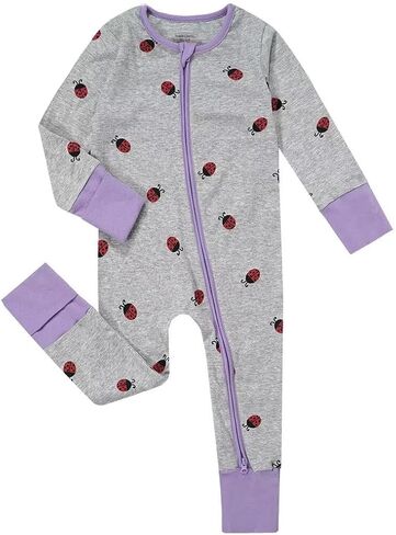 Teach Leanbh Unisex Baby Footless Pajamas with Mittens and Feet Cuffs Cotton 2 Way Zipper Long Sleeve Romper Sleep and Play in Kuwait