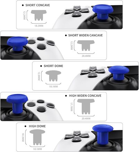 عصا إبهام قابلة للتبديل من eXtremeRate ThumbsGear لجهاز تحكم PS5 Edge، أغطية أعواد الإبهام التناظرية البديلة السوداء لجهاز تحكم PS5 Edge - 4 ارتفاعات و3 مقابض أسطح - بدون قاعدة عصا الإبهام in Kuwait