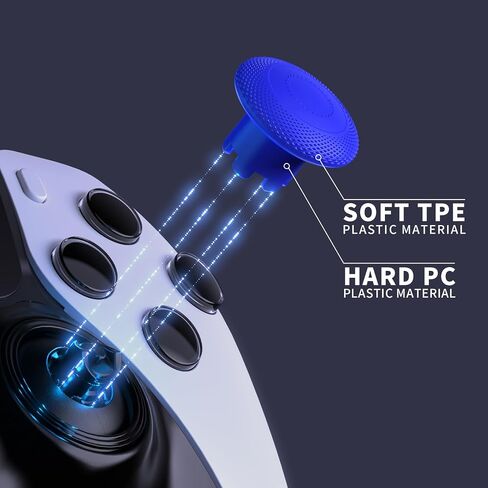 عصا إبهام قابلة للتبديل من eXtremeRate ThumbsGear لجهاز تحكم PS5 Edge، أغطية أعواد الإبهام التناظرية البديلة السوداء لجهاز تحكم PS5 Edge - 4 ارتفاعات و3 مقابض أسطح - بدون قاعدة عصا الإبهام in Kuwait