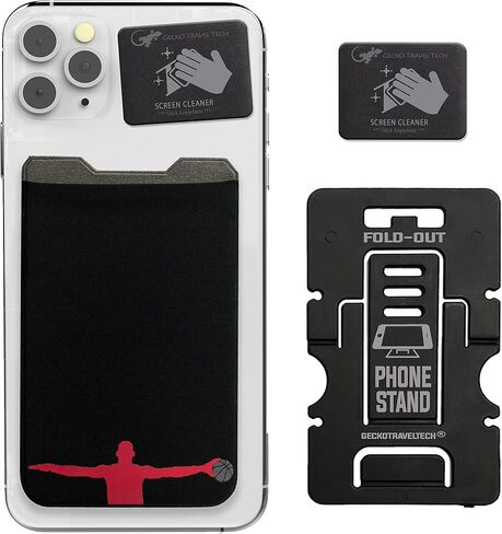 Phone Wallet - Adhesive Card Holder - Cell Phone Pouch - Stick on Lycra Pocket by Gecko - Carry Credit Cards and Cash in Saudi Arabia