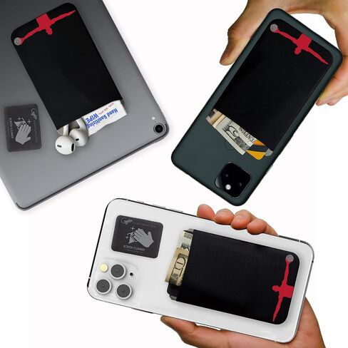 Phone Wallet - Adhesive Card Holder - Cell Phone Pouch - Stick on Lycra Pocket by Gecko - Carry Credit Cards and Cash in Saudi Arabia