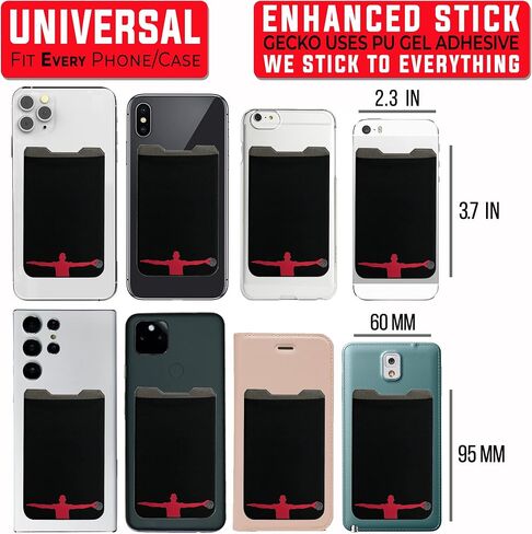 Phone Wallet - Adhesive Card Holder - Cell Phone Pouch - Stick on Lycra Pocket by Gecko - Carry Credit Cards and Cash in Saudi Arabia