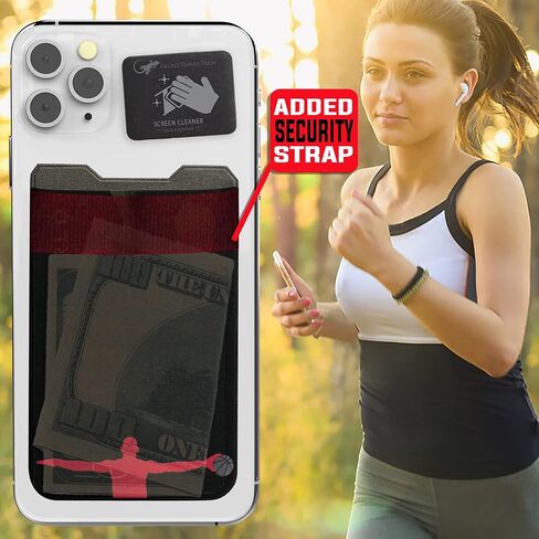 Phone Wallet - Adhesive Card Holder - Cell Phone Pouch - Stick on Lycra Pocket by Gecko - Carry Credit Cards and Cash in Saudi Arabia