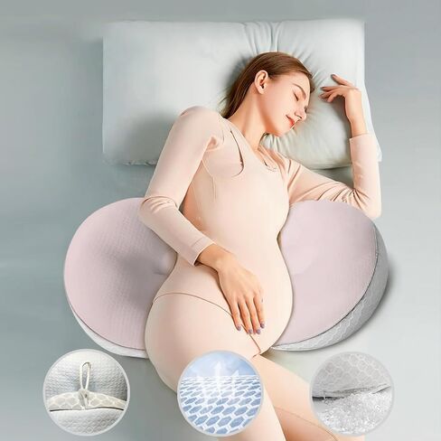 Pregnancy Pillows, PE Filling Body Pillow for Sleeping with Breathable Mesh Cover, Detachable and Adjustable Double-Sided Support for Back, HIPS, Legs and Belly Maternity Pillow (White) in Saudi Arabia